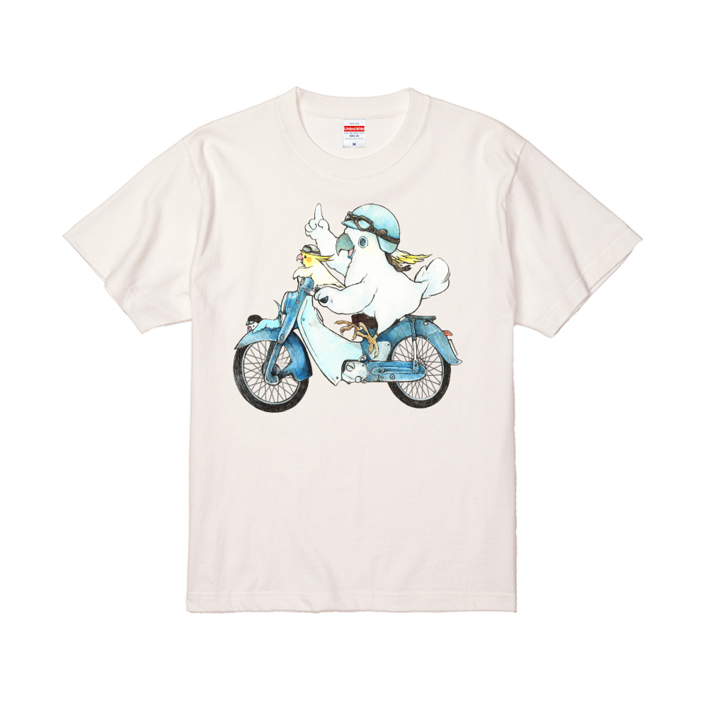 ゆとり屋　Tシャツ　minne　人気　バイク　カブ　オカメ　セキセイ